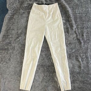 Zara White Faux Leather Skinny Pants